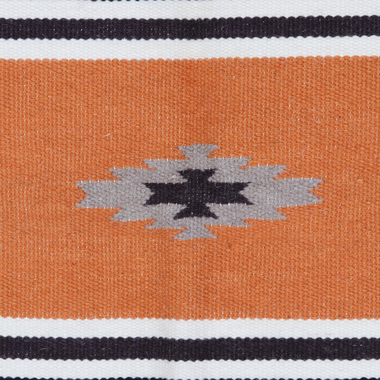 Foundry Select Handmade Flatweave Wool Blue/Yellow Rug Wayfair